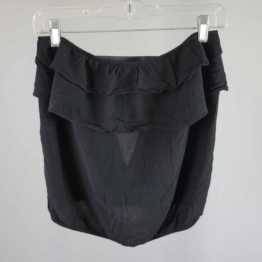 LUCIE ROSE // boho-chic strapless ruffled open peek-a-boo back top